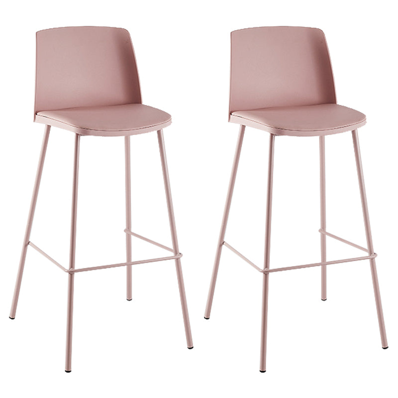 Nordic Bar-stool Plastic Counter Bar Stool with Metal Legs for Home