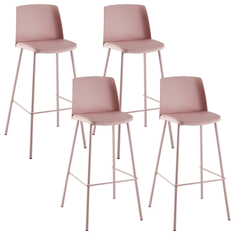 Nordic Bar-stool Plastic Counter Bar Stool with Metal Legs for Home