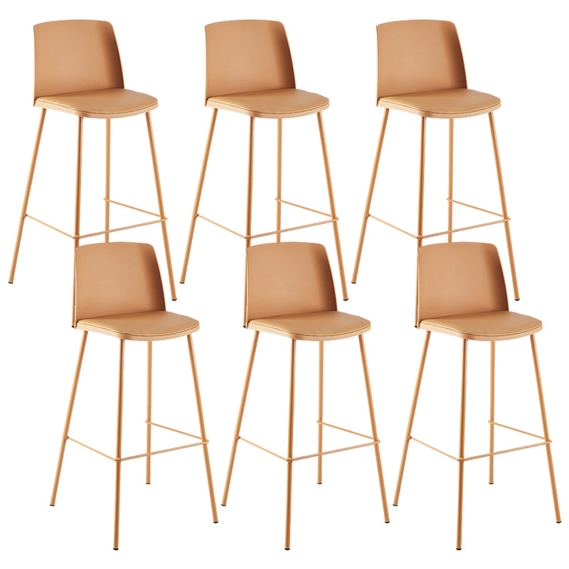 Nordic Bar-stool Plastic Counter Bar Stool with Metal Legs for Home