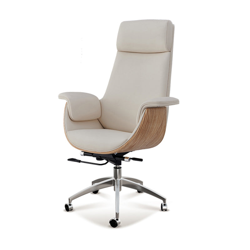 Modern Leather Executive Chair Adjustable Tilt Mechanism Swivel Office Chair