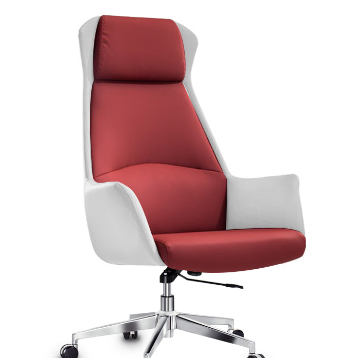 Faux Leather Executive Chair High Back Adjustable Swivel Office Chair
