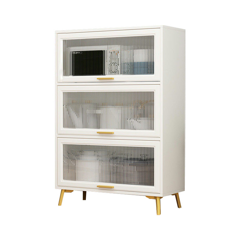 Contemporary Kitchen Dining Server Manufactured Wood Dining Server with Glass Doors