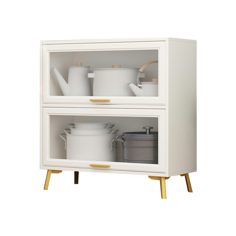 Contemporary Kitchen Dining Server Manufactured Wood Dining Server with Glass Doors