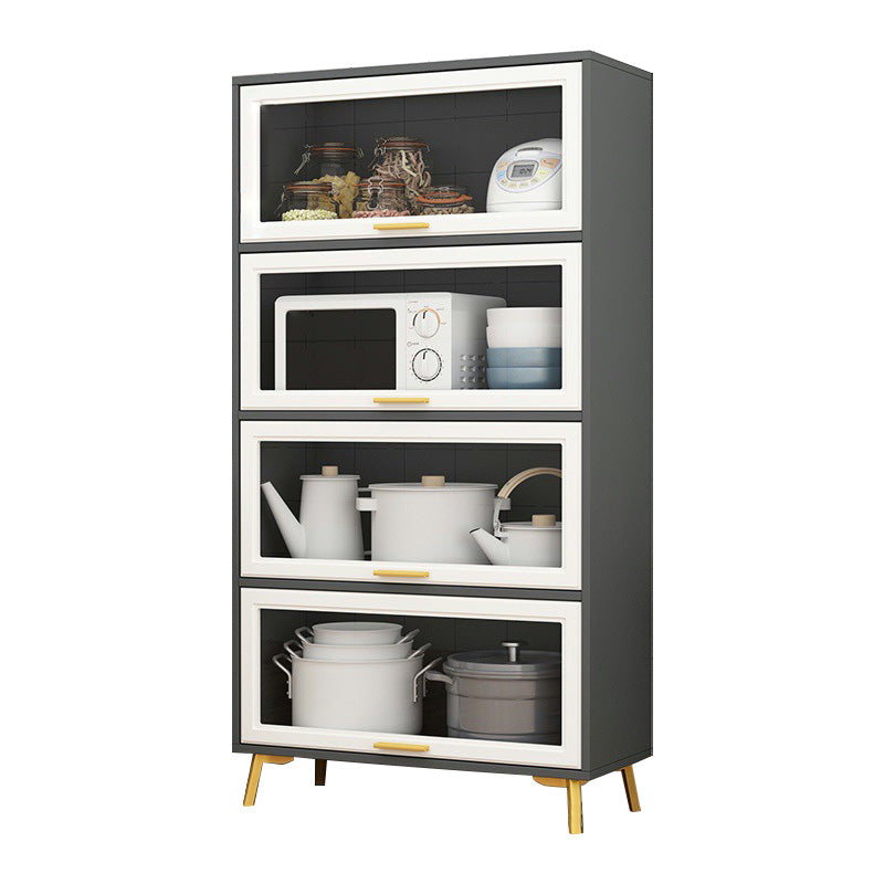 Contemporary Kitchen Dining Server Manufactured Wood Dining Server with Glass Doors
