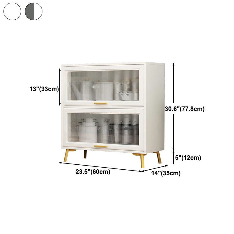 Contemporary Kitchen Dining Server Manufactured Wood Dining Server with Glass Doors