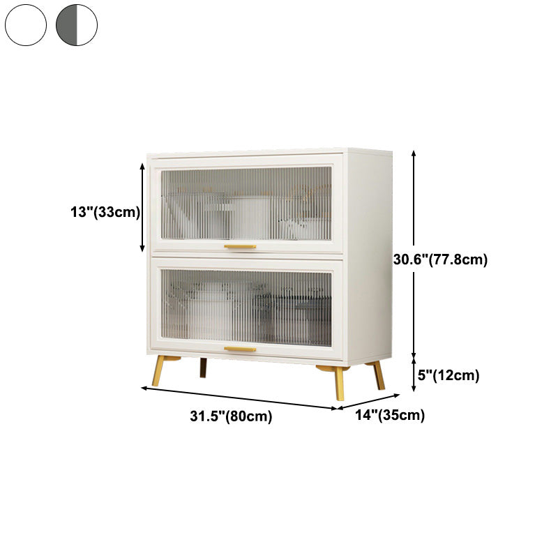 Contemporary Kitchen Dining Server Manufactured Wood Dining Server with Glass Doors