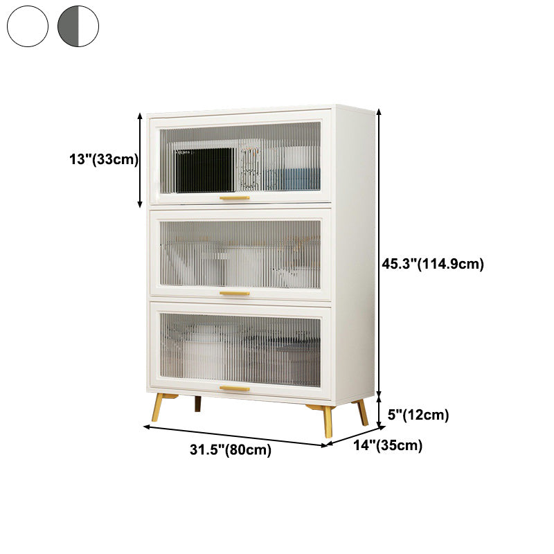 Contemporary Kitchen Dining Server Manufactured Wood Dining Server with Glass Doors