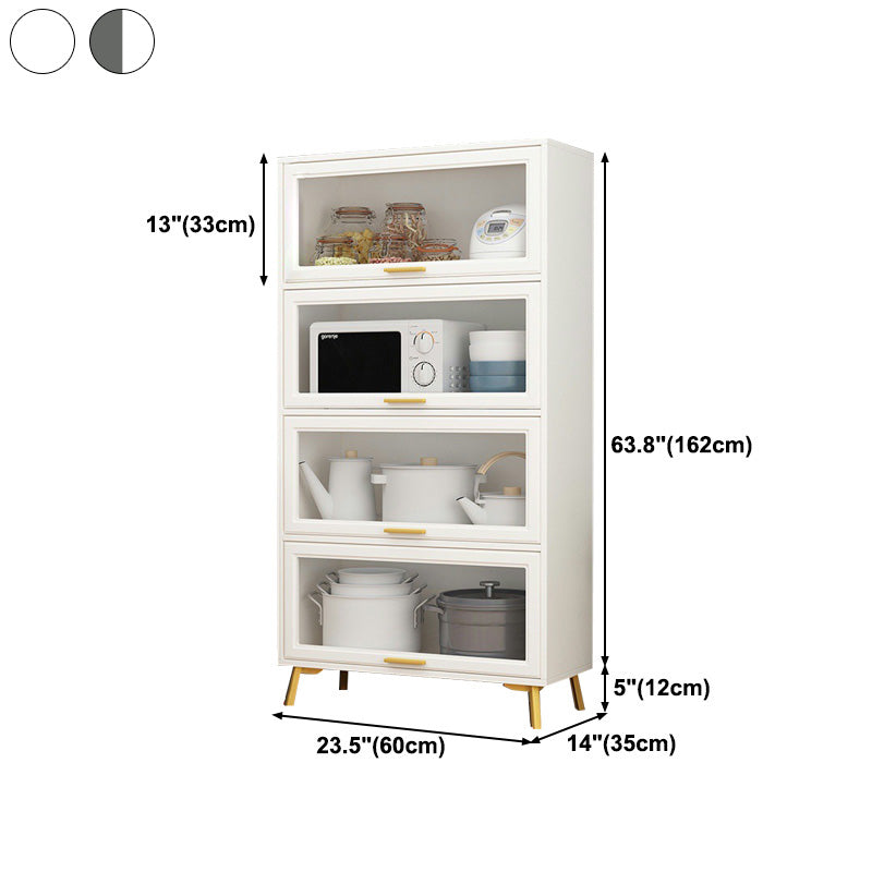 Contemporary Kitchen Dining Server Manufactured Wood Dining Server with Glass Doors