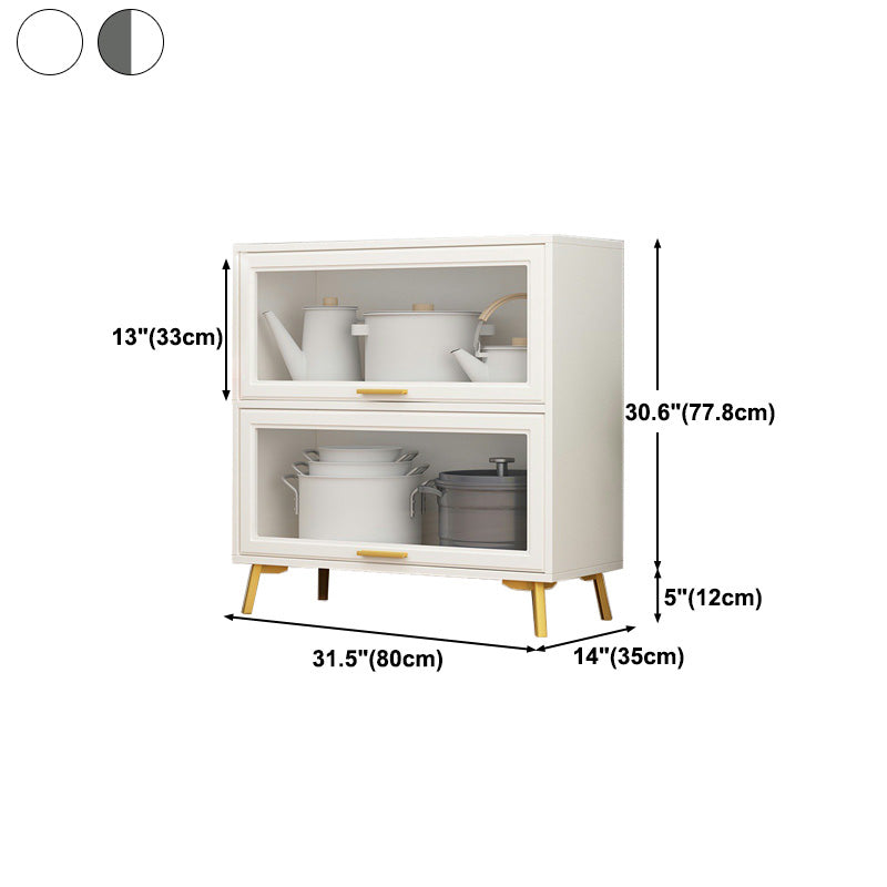 Contemporary Kitchen Dining Server Manufactured Wood Dining Server with Glass Doors