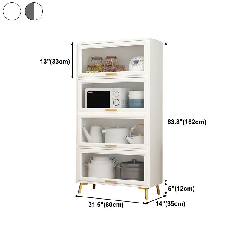 Contemporary Kitchen Dining Server Manufactured Wood Dining Server with Glass Doors