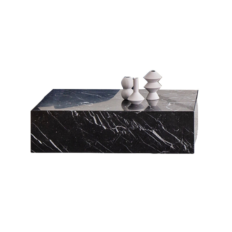 Contemporary Style Side Table Stone Block End Table for Living Room
