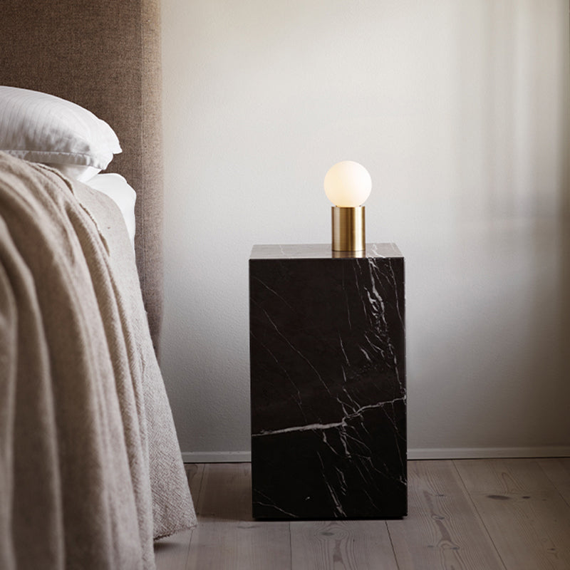 Contemporary Style Side Table Stone Block End Table for Living Room
