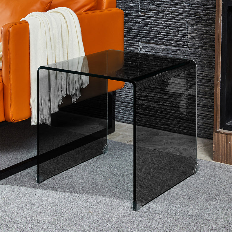 Contemporary Transparent Side Table Novelty Small Glass End Table for Home