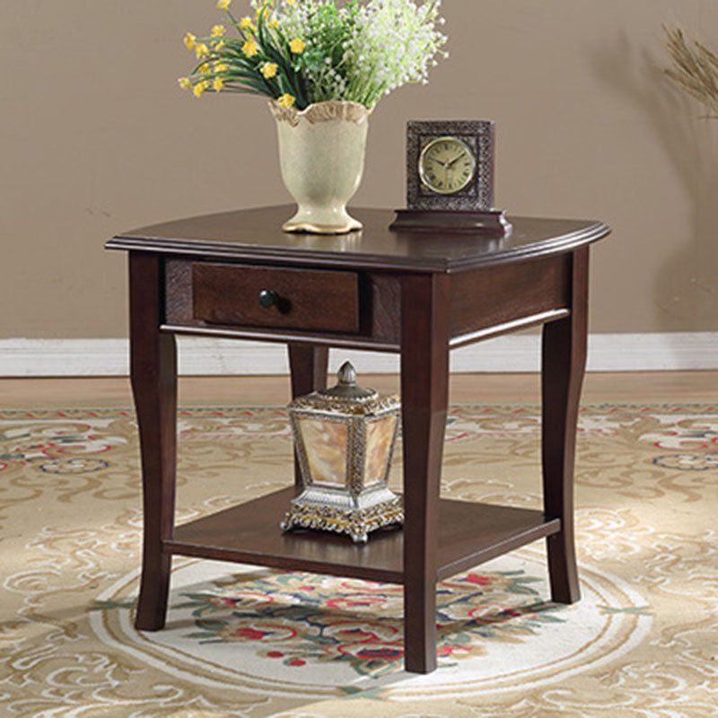 Traditional Ashwood Side End Table Lacquered Sofa End Table for Living Room