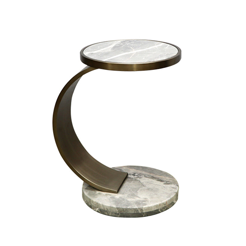 Marble Top End Table C Shape Sofa Side End Table for Living Room