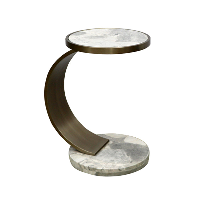 Marble Top End Table C Shape Sofa Side End Table for Living Room
