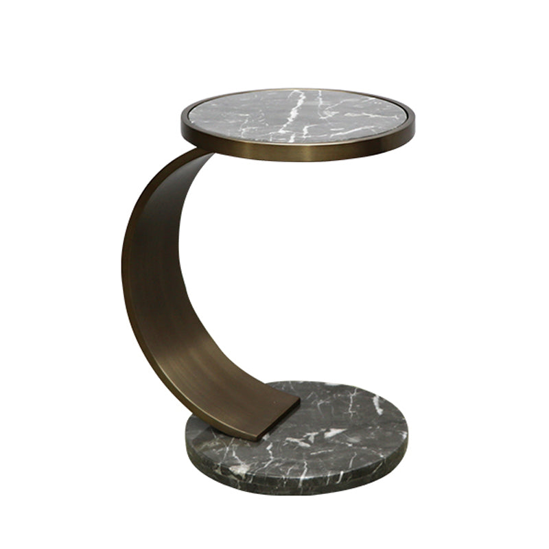 Marble Top End Table C Shape Sofa Side End Table for Living Room