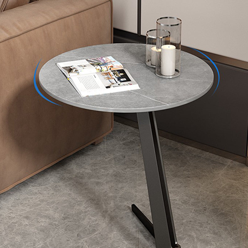 18-inch Pedestal End Table Modern Marble Top Side Table for Living Room