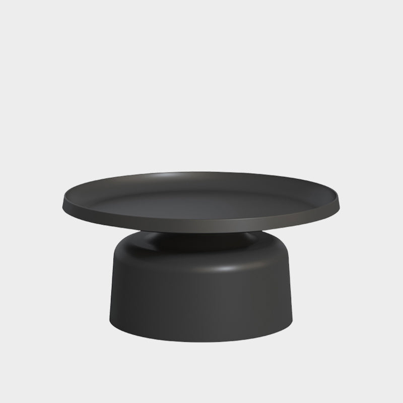 Contemporary Style Round Metal Side Table Single Base Side Table