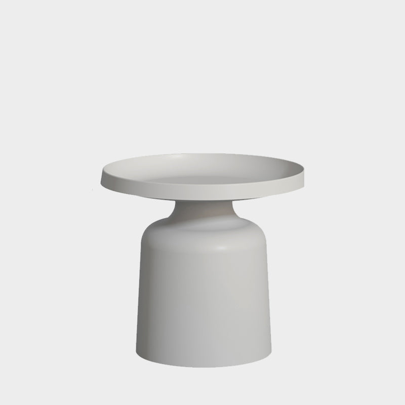 Contemporary Style Round Metal Side Table Single Base Side Table