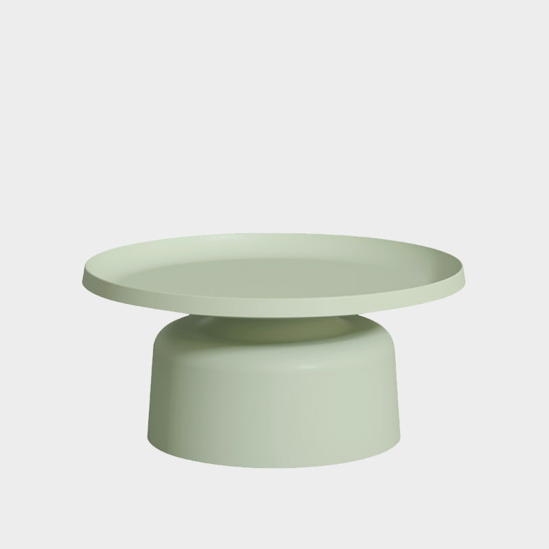 Contemporary Style Round Metal Side Table Single Base Side Table