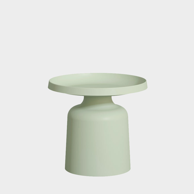 Contemporary Style Round Metal Side Table Single Base Side Table