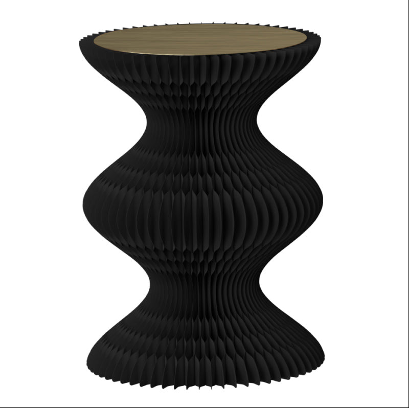 Modern Round Wood Pedestal Side Table without Drawer for Living Room
