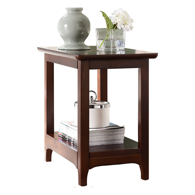 Country Wooden Table Top End Table One Shelf Side Table With Four Legs