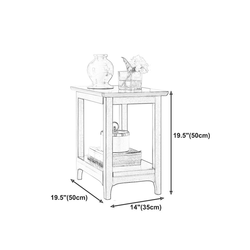 Country Wooden Table Top End Table One Shelf Side Table With Four Legs