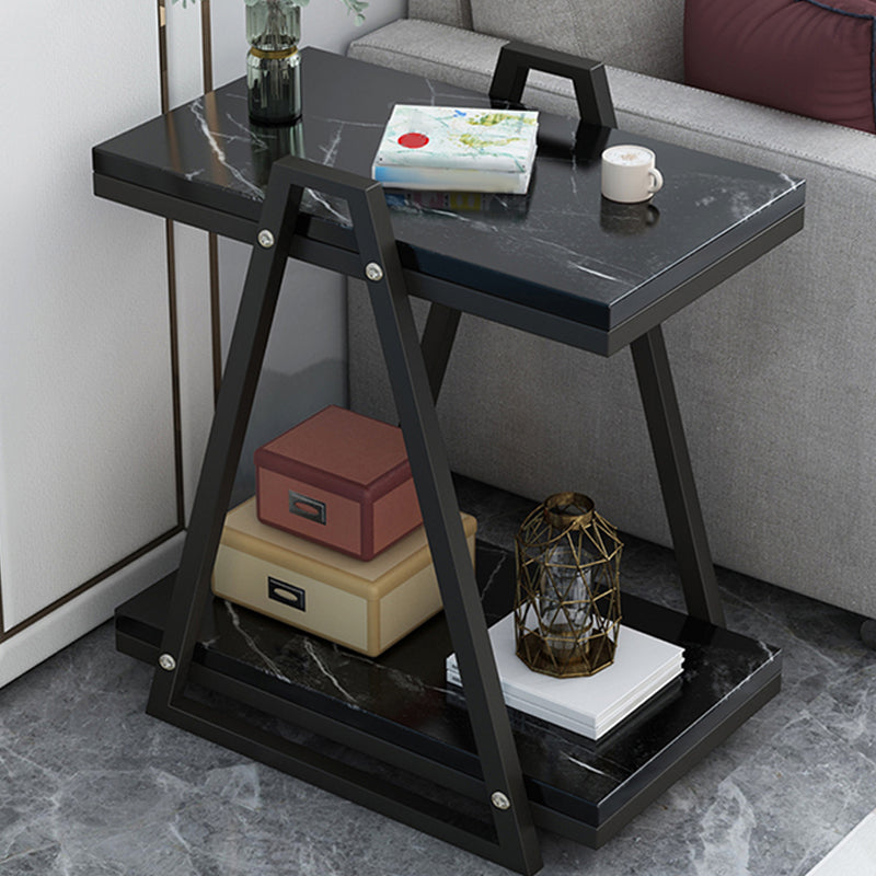 Modern Wood End Table with Storage and no drawer for Living Room