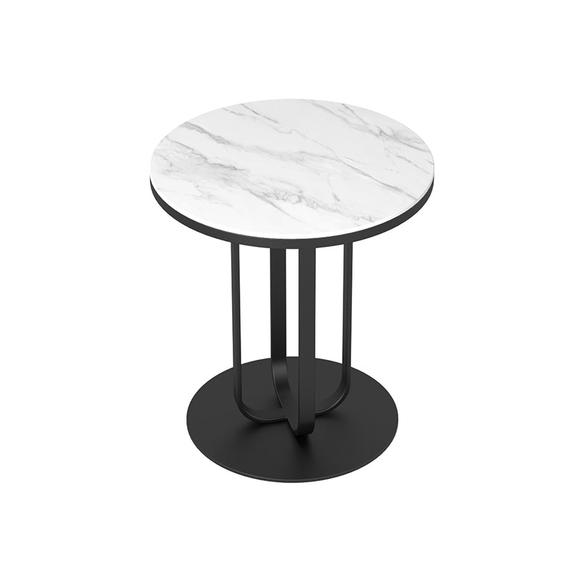 Metal End Table 21.65" Tall Modern Round Pedestal Side Table for Living Room