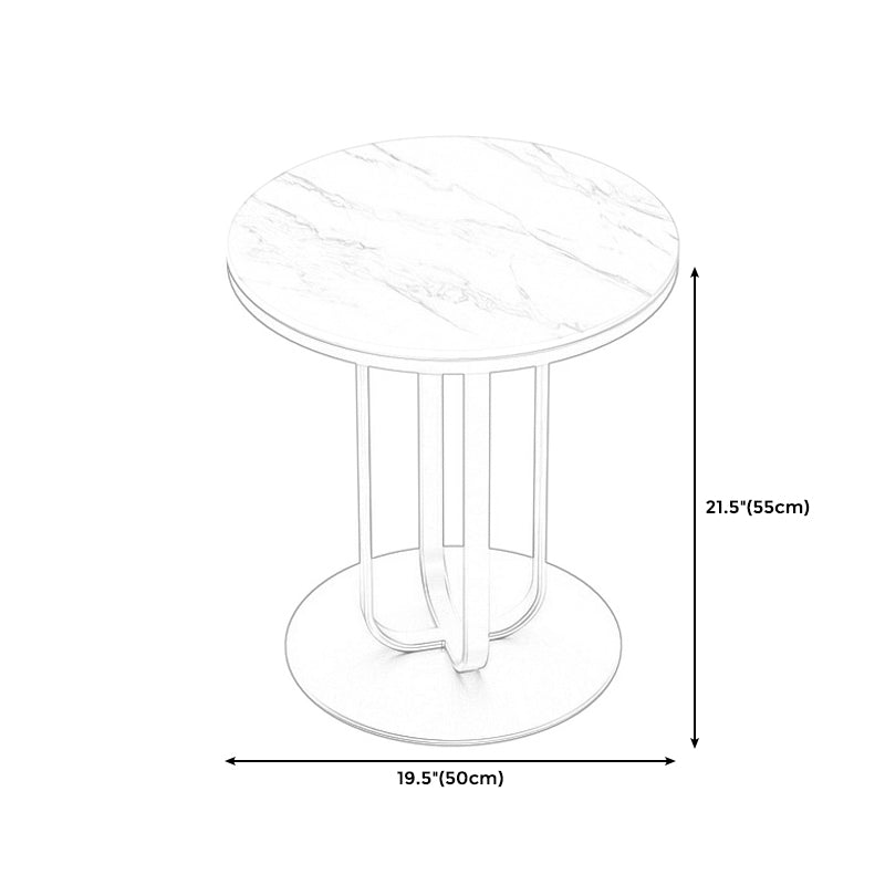 Metal End Table 21.65" Tall Modern Round Pedestal Side Table for Living Room