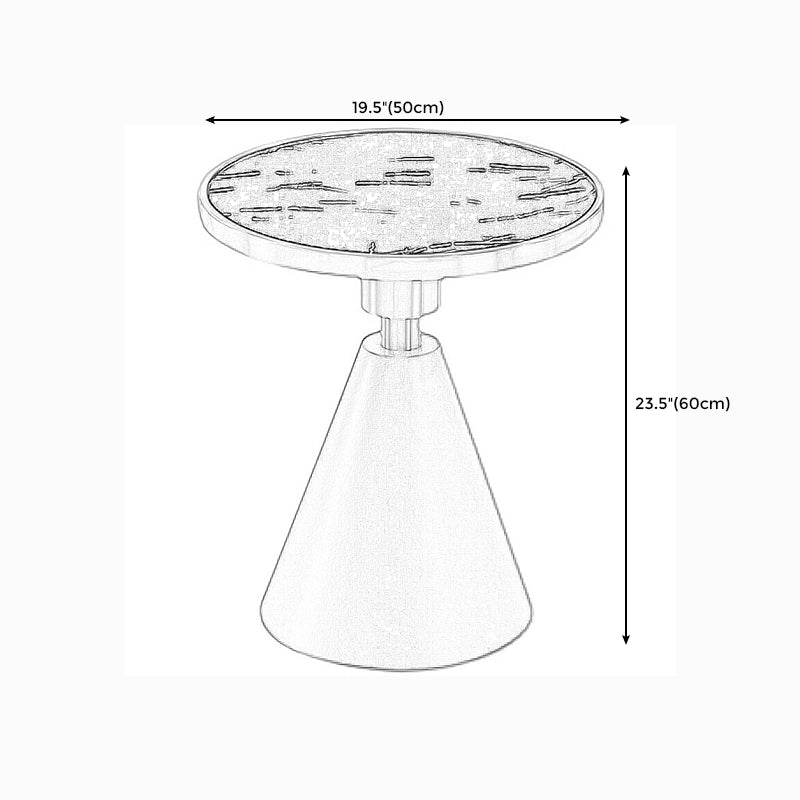 Glam Round Modern Block Side Table Sintered Stone Pedestal End Table