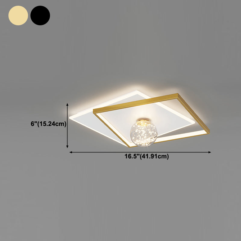 Modern Geometric Ceiling Lighting Metal LED Bedroom Ceiling Flush Mount