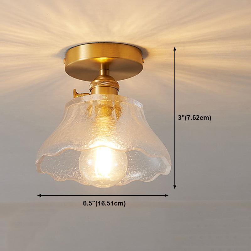 Modern Semi Flush Ceiling Light Fixture Nordic Style Glass Ceiling Flush Mount Lamp