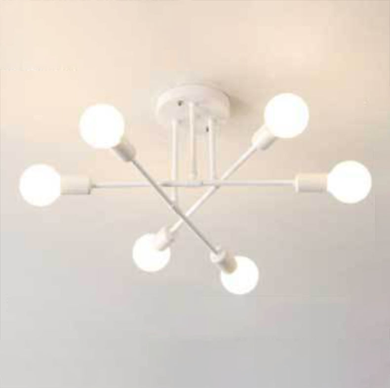 Metal Sputnik Shade Flush Ceiling Light Modern Style 6 Lights Flush Mount Fixture
