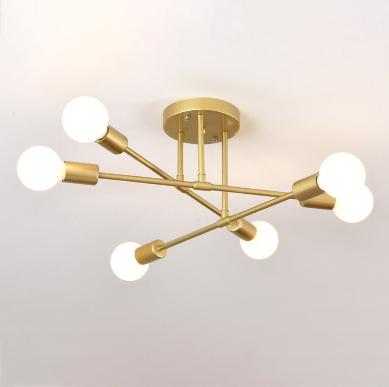 Metal Sputnik Shade Flush Ceiling Light Modern Style 6 Lights Flush Mount Fixture