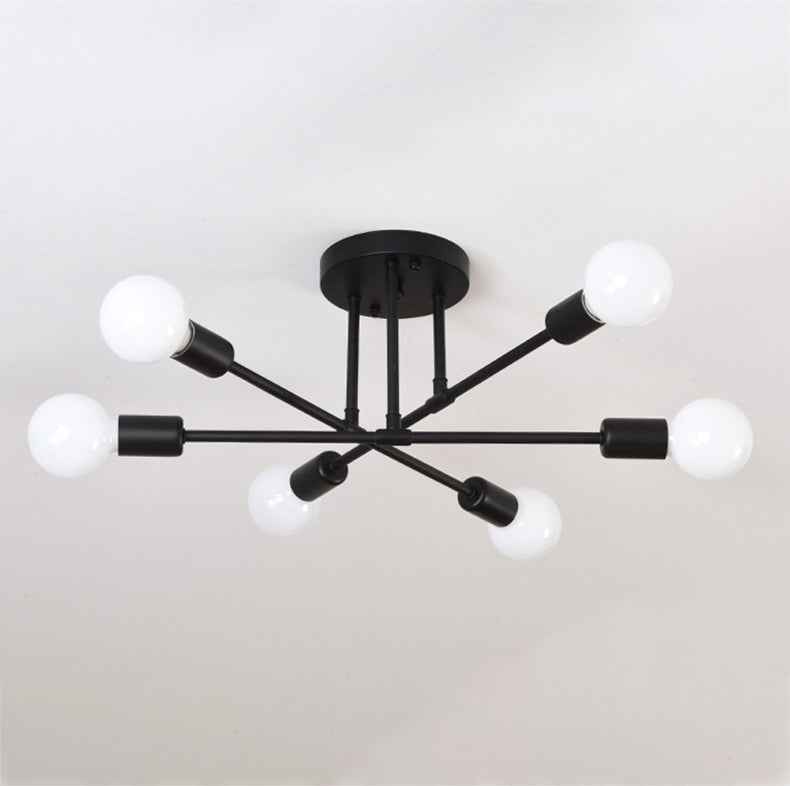 Metal Sputnik Shade Flush Ceiling Light Modern Style 6 Lights Flush Mount Fixture