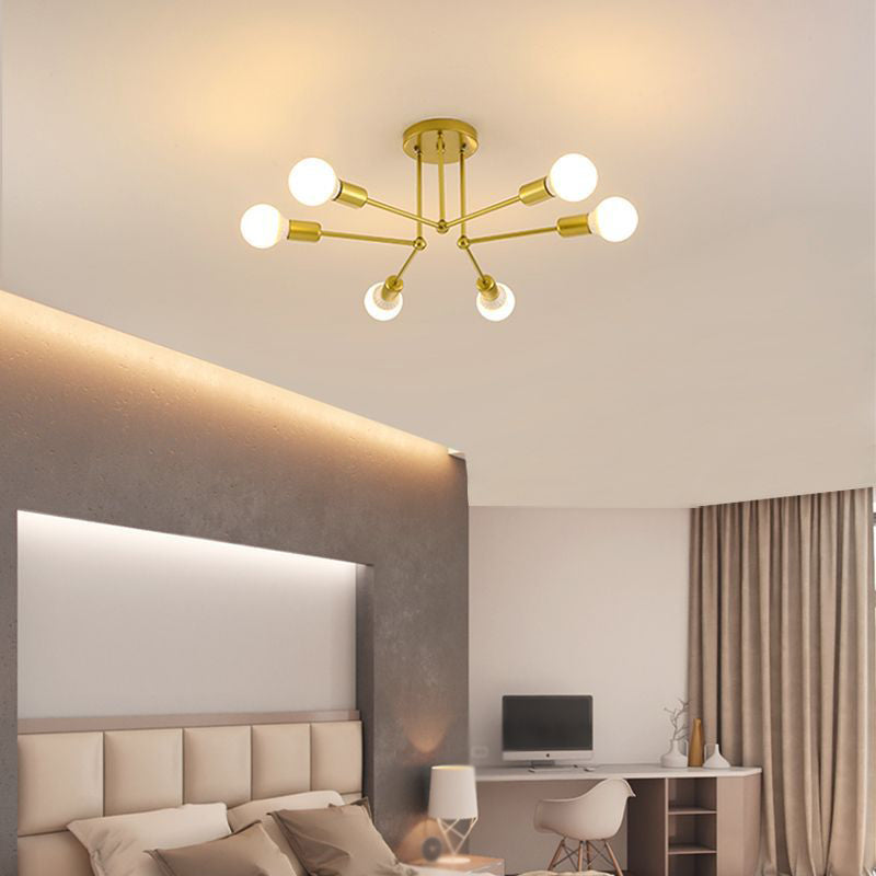 Metal Sputnik Shade Flush Ceiling Light Modern Multi-Lights Flush Mount Fixture
