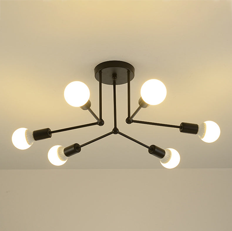 Metal Sputnik Shade Flush Ceiling Light Modern Multi-Lights Flush Mount Fixture