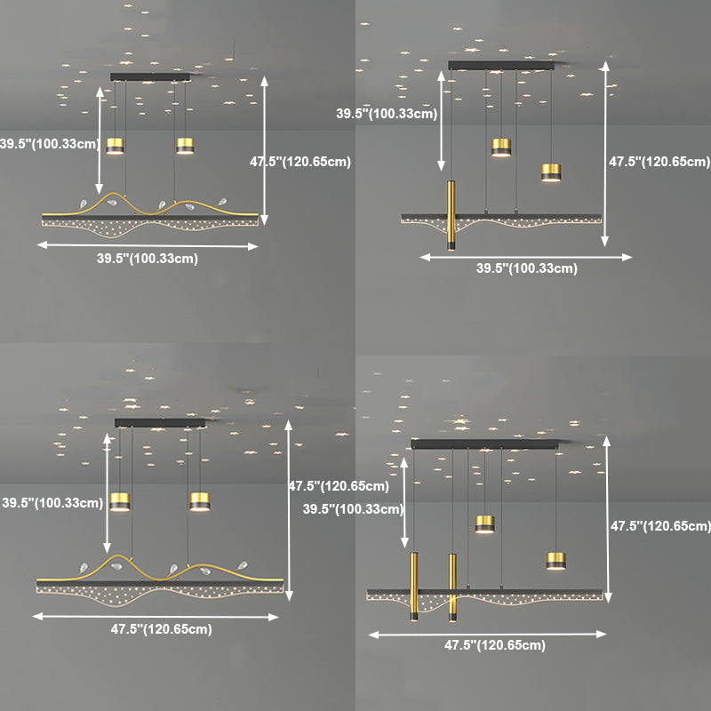 Contemporary Style Cylinder Island Lighting Metal Island Lighting Fixtures