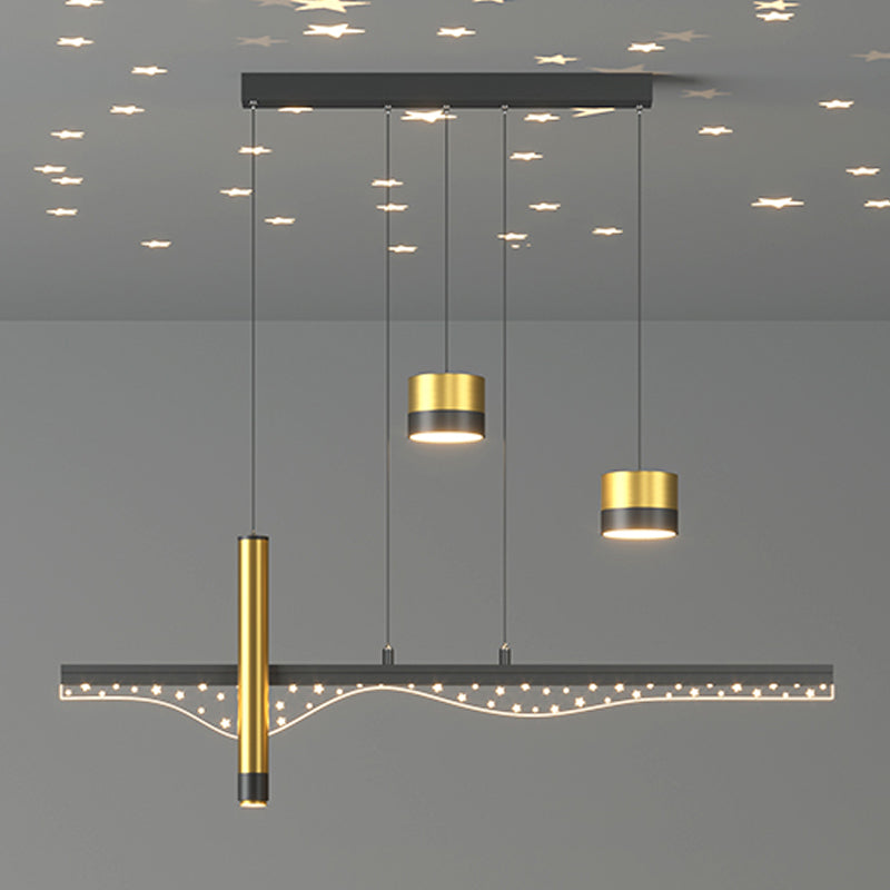 Contemporary Style Cylinder Island Lighting Metal Island Lighting Fixtures