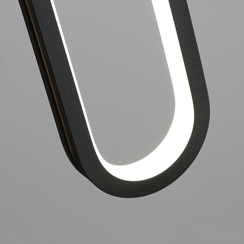 Contemporary Style Linear Island Lighting Metal Island Lighting in Black