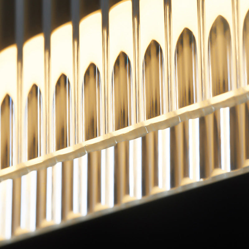 Straight Island Light Modern Metal LED Island Pendant with Glass for Living Room