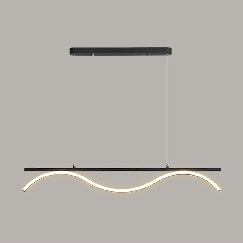 Linear Shape Island Lighting Idea Modern Style Metal 1-Light Island Pendant