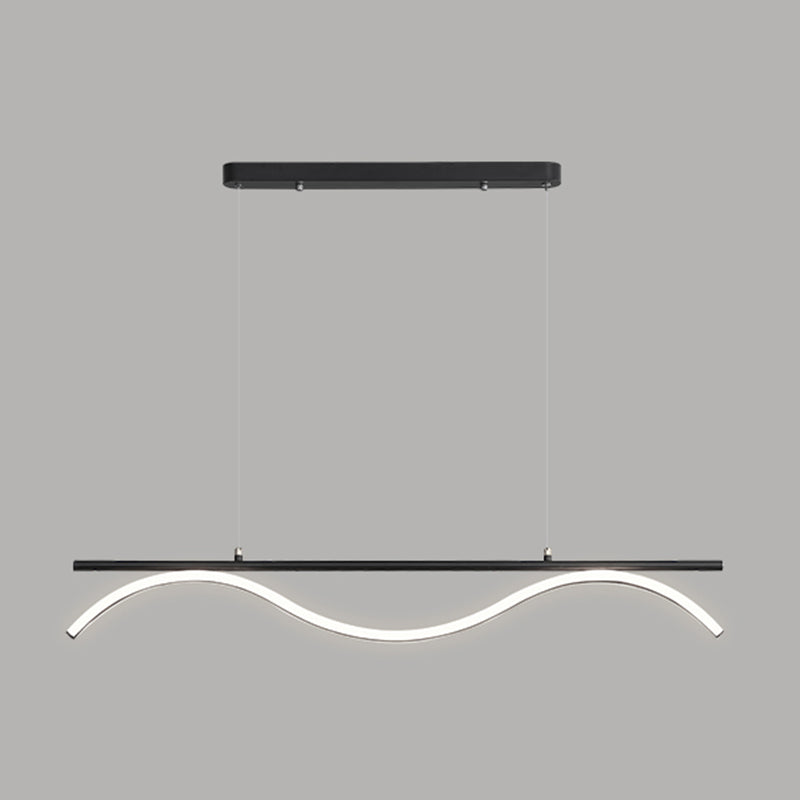 Linear Shape Island Lighting Idea Modern Style Metal 1-Light Island Pendant