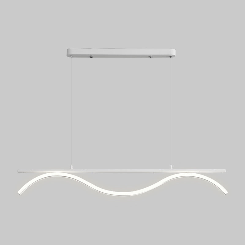 Linear Shape Island Lighting Idea Modern Style Metal 1-Light Island Pendant