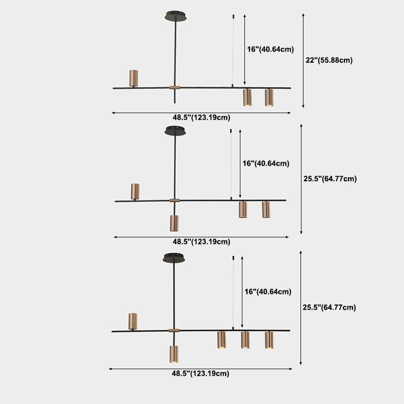 Contemporary Style Cylinder Island Pendants Ideas Metal Island Light Fixtures