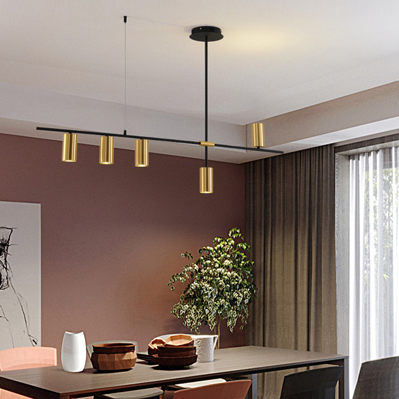 Contemporary Style Cylinder Island Pendants Ideas Metal Island Light Fixtures