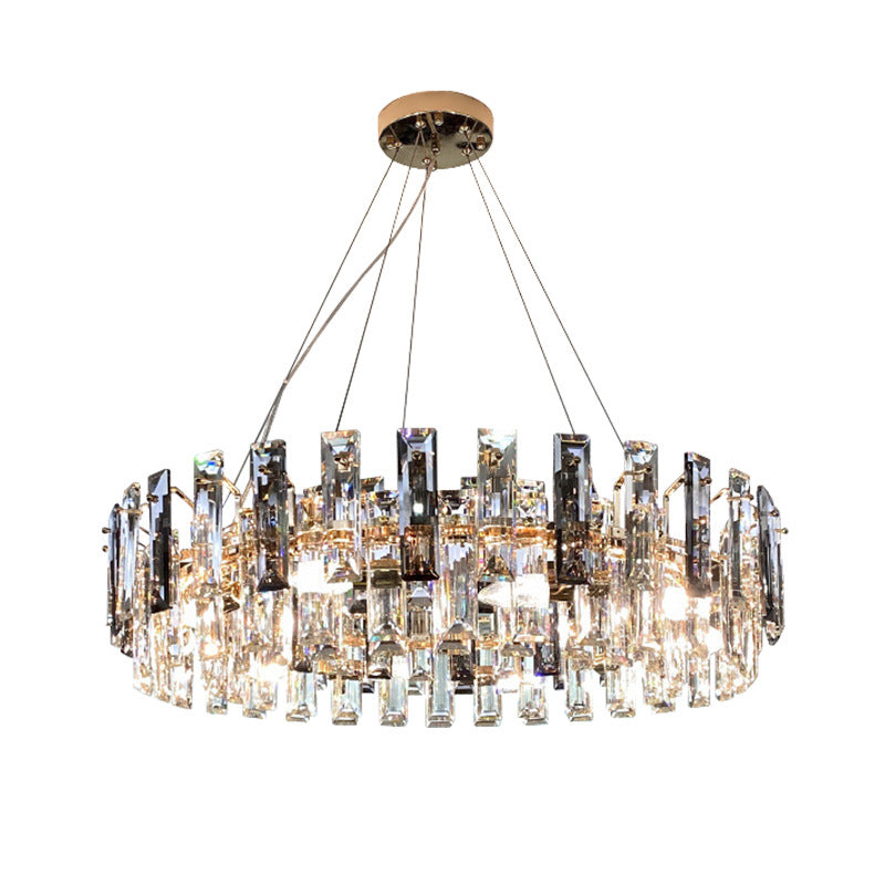 Contemporary Style Geometry Shape Island Lights Crystal Island Lighting in Grey